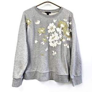 J. Crew Floral Embroidered Sweatshirt